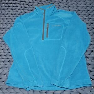 Columbia Turquoise Fleece Jacket Large WM6225 100% Polyester